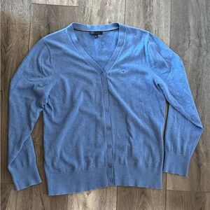 Tommy Hilfiger Women’s Button Down Cardigan V-Neck Sweater size Large Blue